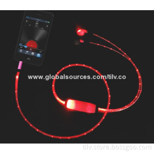2014 Colorful LED Glinting Earphone with Microphone